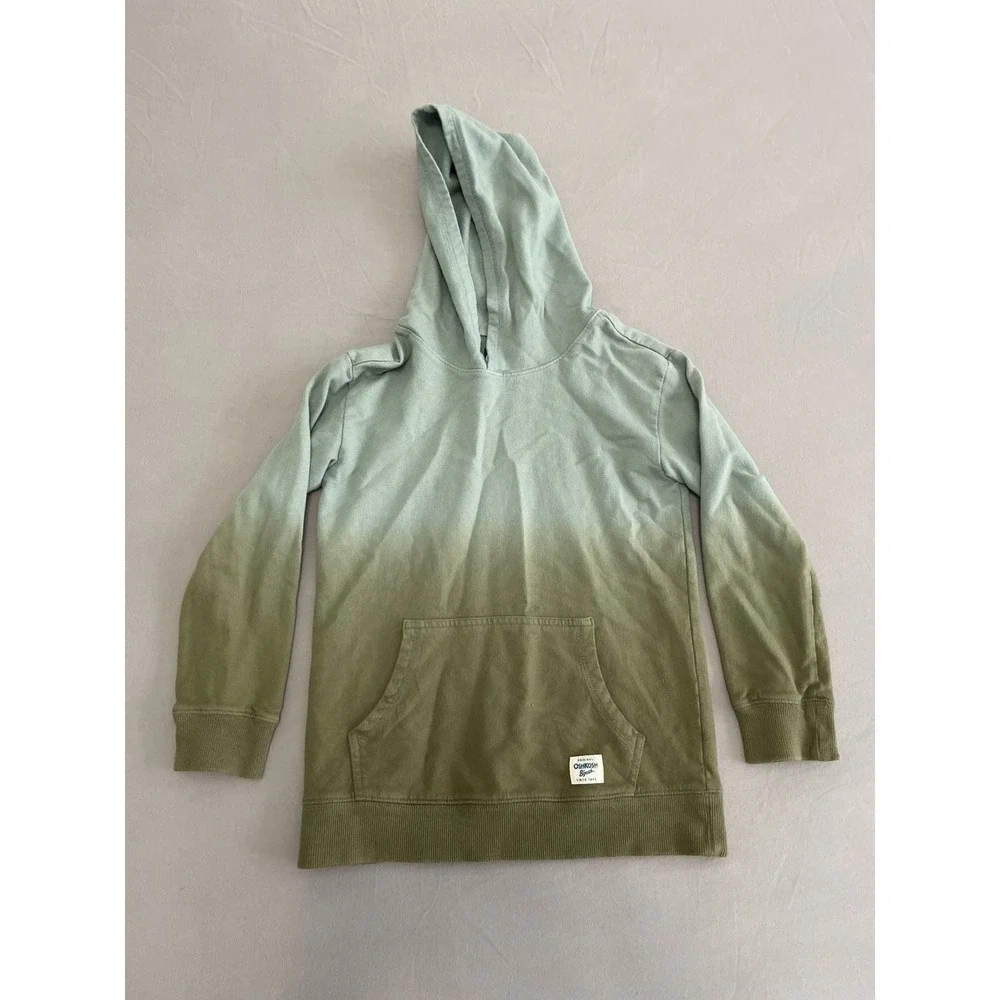 OshKosh B'gosh Boys Green Ombre Dip Dye Hoodie Size 8